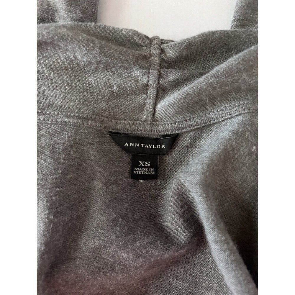 Ann Taylor Oversized Waterfall Open Front Cardigan Sweater Jacket Gray Size XS - Picture 8 of 8